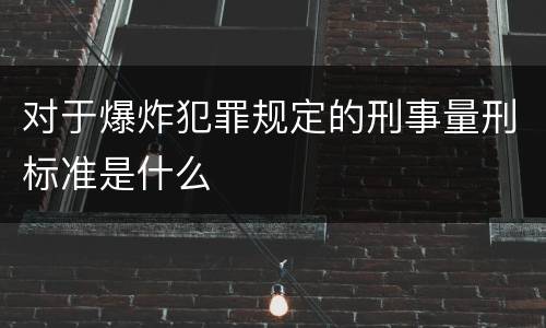 对于爆炸犯罪规定的刑事量刑标准是什么