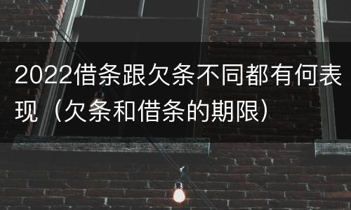 2022借条跟欠条不同都有何表现（欠条和借条的期限）
