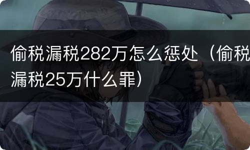 偷税漏税282万怎么惩处（偷税漏税25万什么罪）