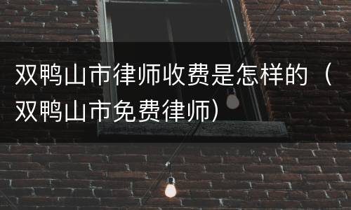 双鸭山市律师收费是怎样的（双鸭山市免费律师）