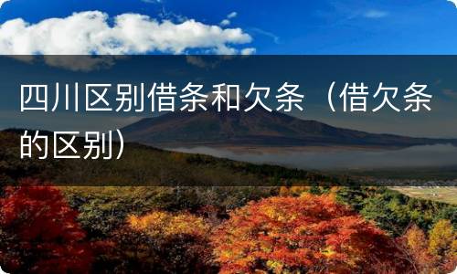 四川区别借条和欠条（借欠条的区别）