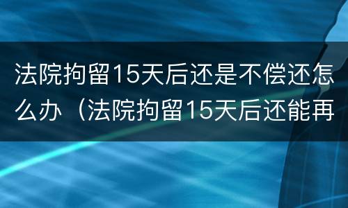 法院拘留15天后还是不偿还怎么办（法院拘留15天后还能再拘留吗）
