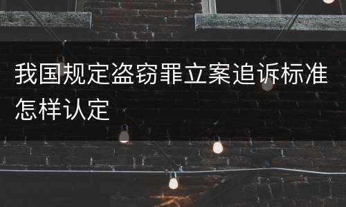 我国规定盗窃罪立案追诉标准怎样认定