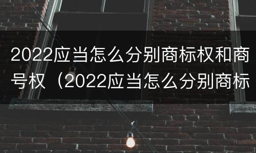 2022应当怎么分别商标权和商号权（2022应当怎么分别商标权和商号权的区别）