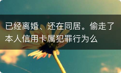 已经离婚、还在同居。偷走了本人信用卡属犯罪行为么