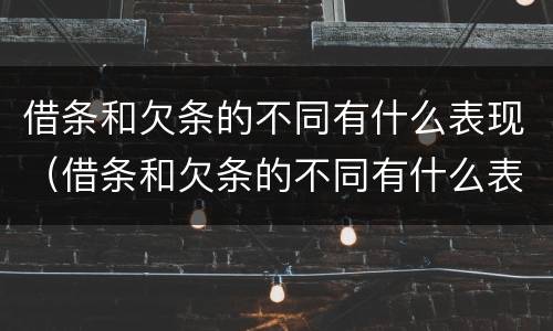 借条和欠条的不同有什么表现（借条和欠条的不同有什么表现和影响）