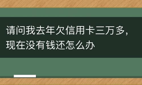 请问我去年欠信用卡三万多，现在没有钱还怎么办