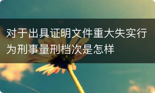 对于出具证明文件重大失实行为刑事量刑档次是怎样