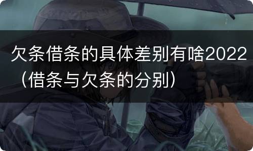 欠条借条的具体差别有啥2022（借条与欠条的分别）
