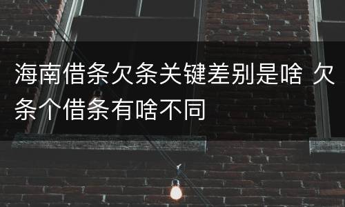 海南借条欠条关键差别是啥 欠条个借条有啥不同