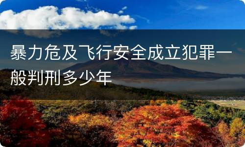 暴力危及飞行安全成立犯罪一般判刑多少年