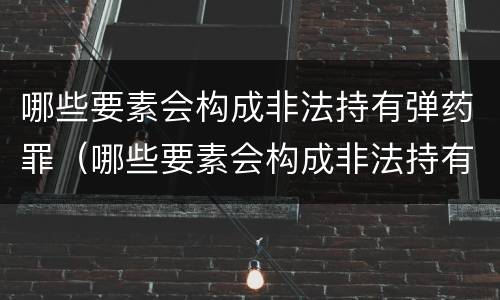 哪些要素会构成非法持有弹药罪（哪些要素会构成非法持有弹药罪行）