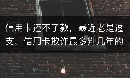 信用卡还不了款，最近老是透支，信用卡欺诈最多判几年的