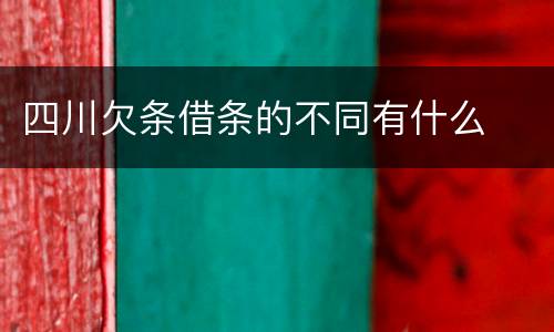 四川欠条借条的不同有什么