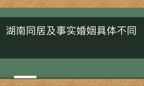 湖南同居及事实婚姻具体不同