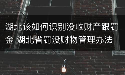 湖北该如何识别没收财产跟罚金 湖北省罚没财物管理办法