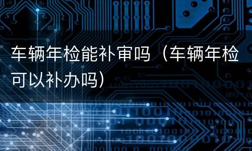 车辆年检能补审吗（车辆年检可以补办吗）