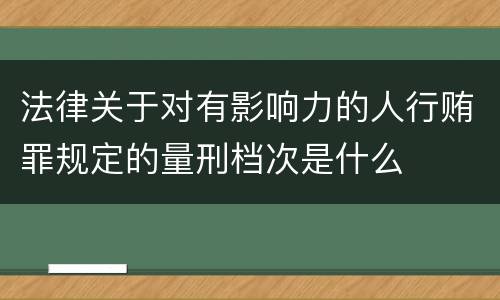 法律关于对有影响力的人行贿罪规定的量刑档次是什么