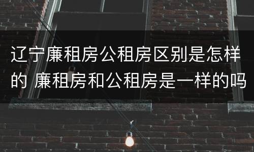 辽宁廉租房公租房区别是怎样的 廉租房和公租房是一样的吗