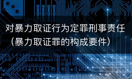 对暴力取证行为定罪刑事责任（暴力取证罪的构成要件）