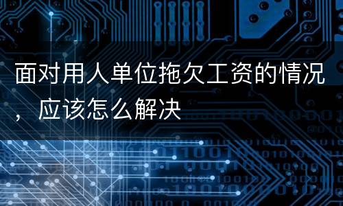 面对用人单位拖欠工资的情况，应该怎么解决