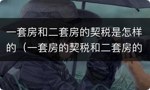 一套房和二套房的契税是怎样的（一套房的契税和二套房的契税有什么区别）
