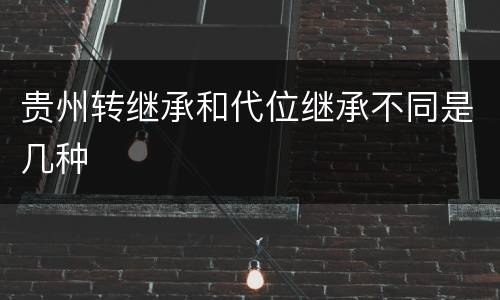 贵州转继承和代位继承不同是几种