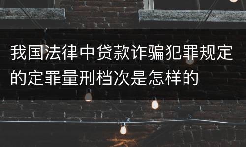 我国法律中贷款诈骗犯罪规定的定罪量刑档次是怎样的