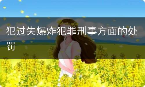 犯过失爆炸犯罪刑事方面的处罚