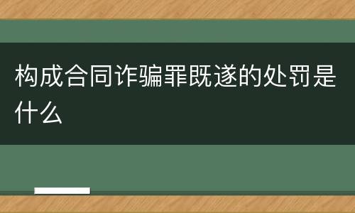 构成合同诈骗罪既遂的处罚是什么