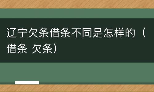 辽宁欠条借条不同是怎样的（借条 欠条）