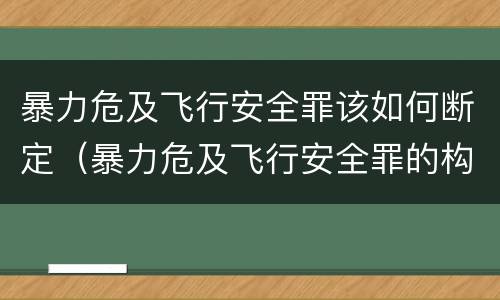 暴力危及飞行安全罪该如何断定（暴力危及飞行安全罪的构成要件）