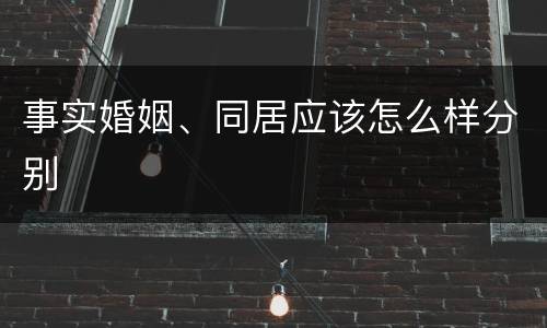 事实婚姻、同居应该怎么样分别
