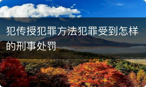 犯传授犯罪方法犯罪受到怎样的刑事处罚