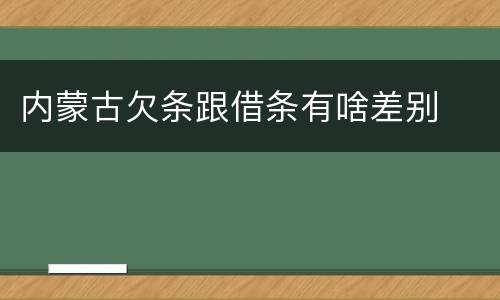 内蒙古欠条跟借条有啥差别