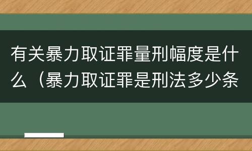 有关暴力取证罪量刑幅度是什么（暴力取证罪是刑法多少条）