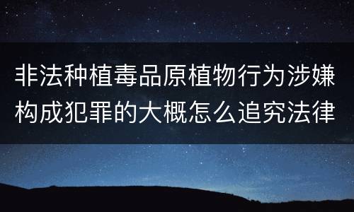 非法种植毒品原植物行为涉嫌构成犯罪的大概怎么追究法律责任