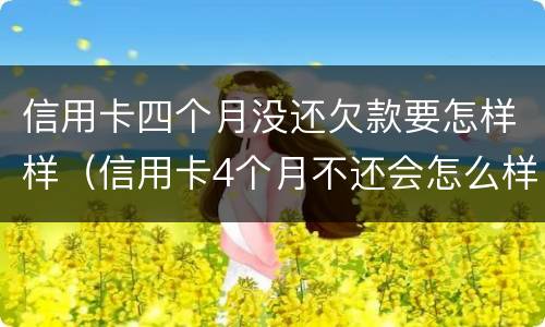 信用卡四个月没还欠款要怎样样（信用卡4个月不还会怎么样）