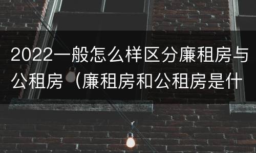 2022一般怎么样区分廉租房与公租房（廉租房和公租房是什么意思）