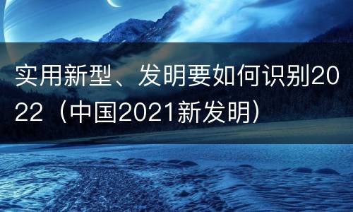 实用新型、发明要如何识别2022（中国2021新发明）