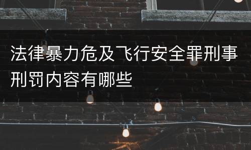 法律暴力危及飞行安全罪刑事刑罚内容有哪些