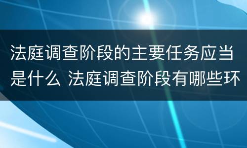 法庭调查阶段的主要任务应当是什么 法庭调查阶段有哪些环节