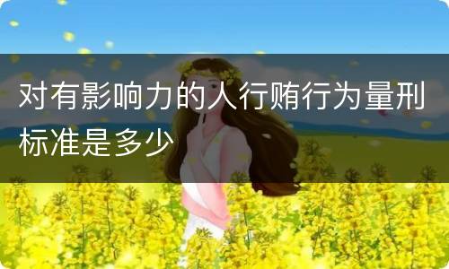 对有影响力的人行贿行为量刑标准是多少