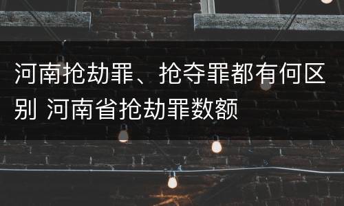 河南抢劫罪、抢夺罪都有何区别 河南省抢劫罪数额
