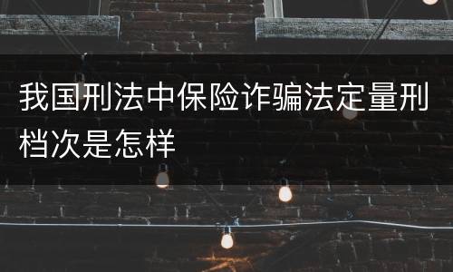 我国刑法中保险诈骗法定量刑档次是怎样