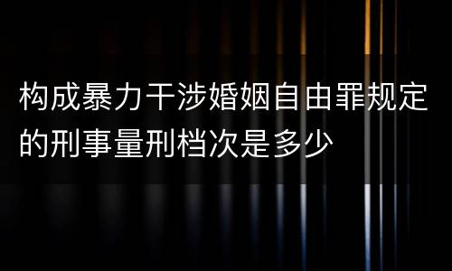 构成暴力干涉婚姻自由罪规定的刑事量刑档次是多少