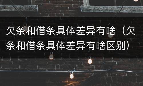 欠条和借条具体差异有啥（欠条和借条具体差异有啥区别）