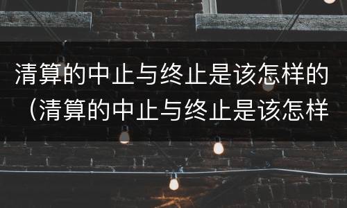 清算的中止与终止是该怎样的（清算的中止与终止是该怎样的关系）