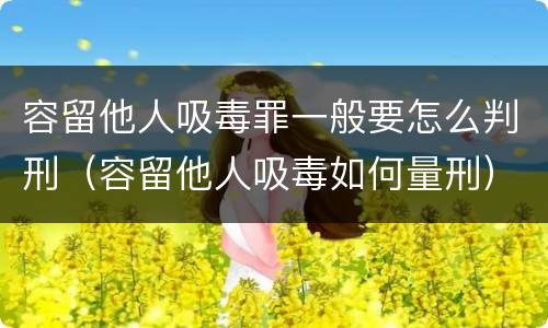 容留他人吸毒罪一般要怎么判刑（容留他人吸毒如何量刑）