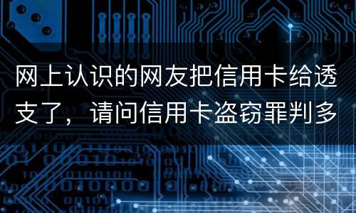 网上认识的网友把信用卡给透支了，请问信用卡盗窃罪判多少年